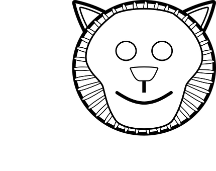 Stylized Lion Mask Graphic PNG
