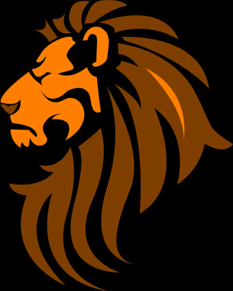 Stylized Lion Profile Graphic PNG