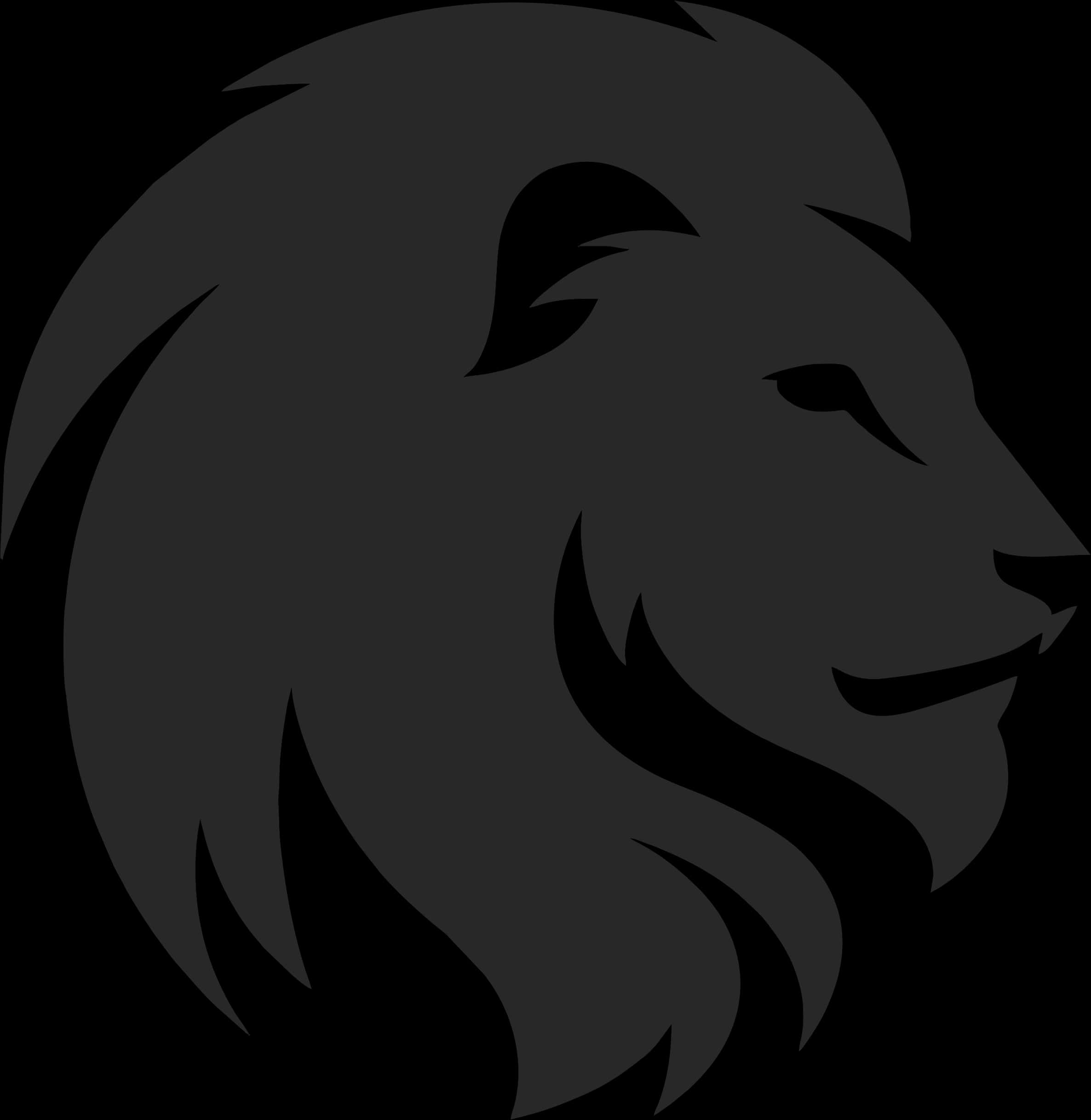 Stylized Lion Silhouette Graphic PNG