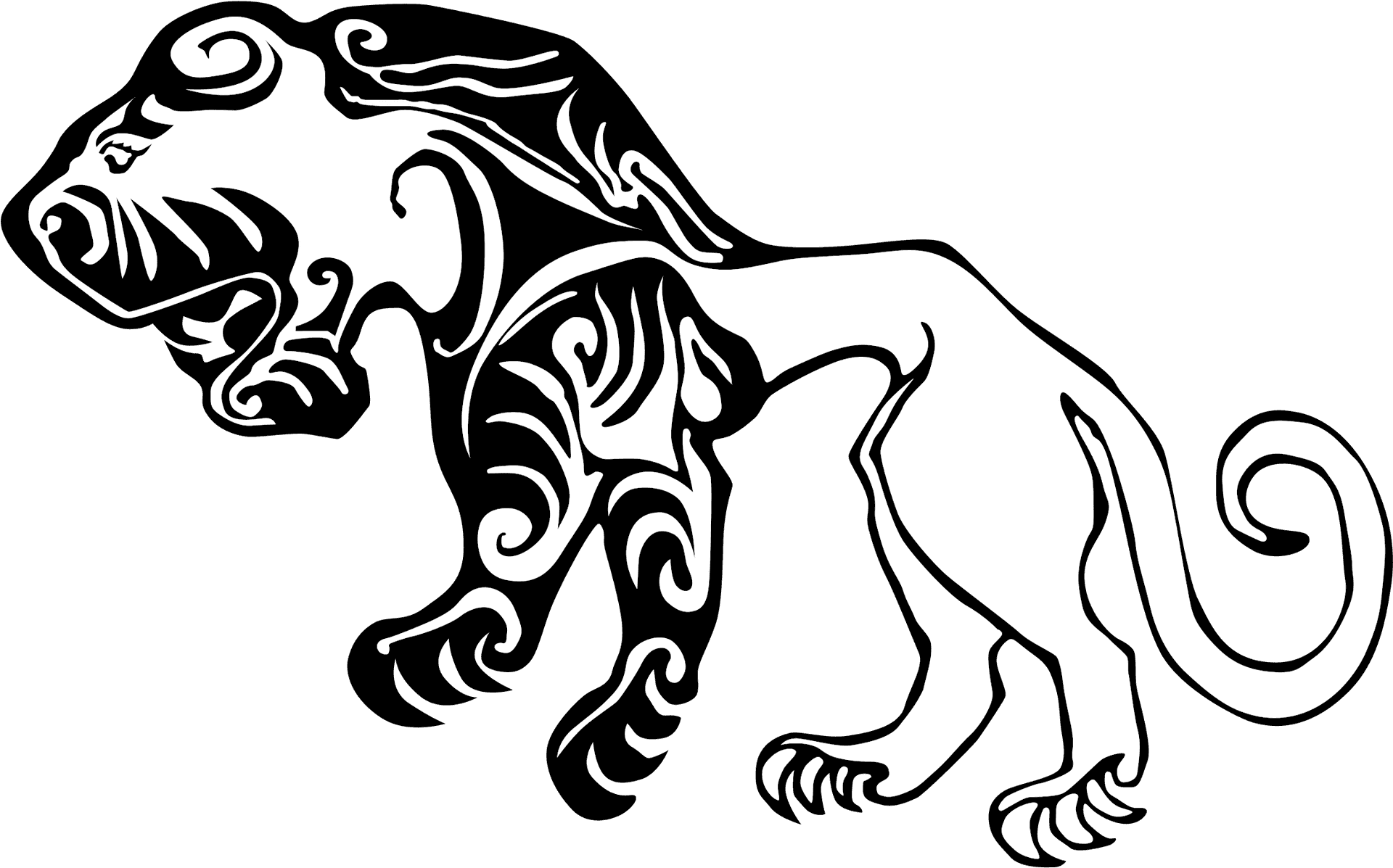 Stylized Lion Tattoo Design PNG