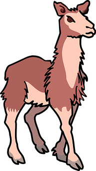 Stylized Llama Illustration PNG