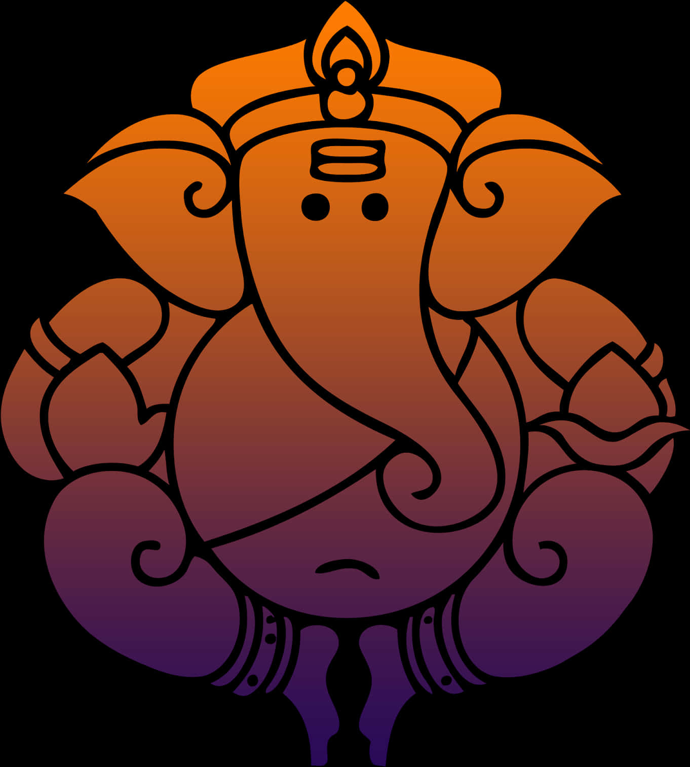 Stylized Lord Ganesha Artwork PNG