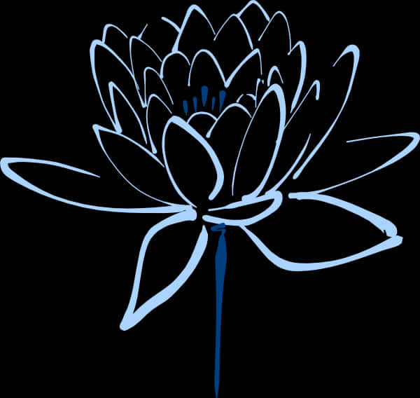 Stylized Lotus Flower Art PNG