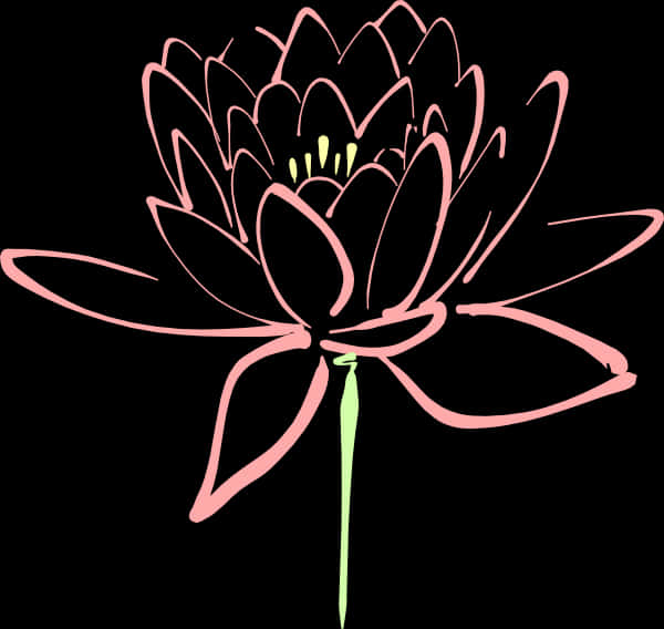 Stylized Lotus Flower Art PNG