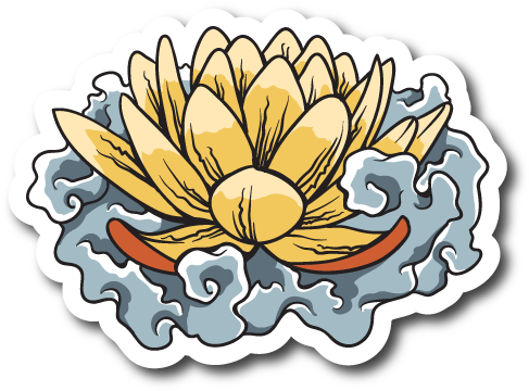 Stylized Lotus Flower Illustration PNG