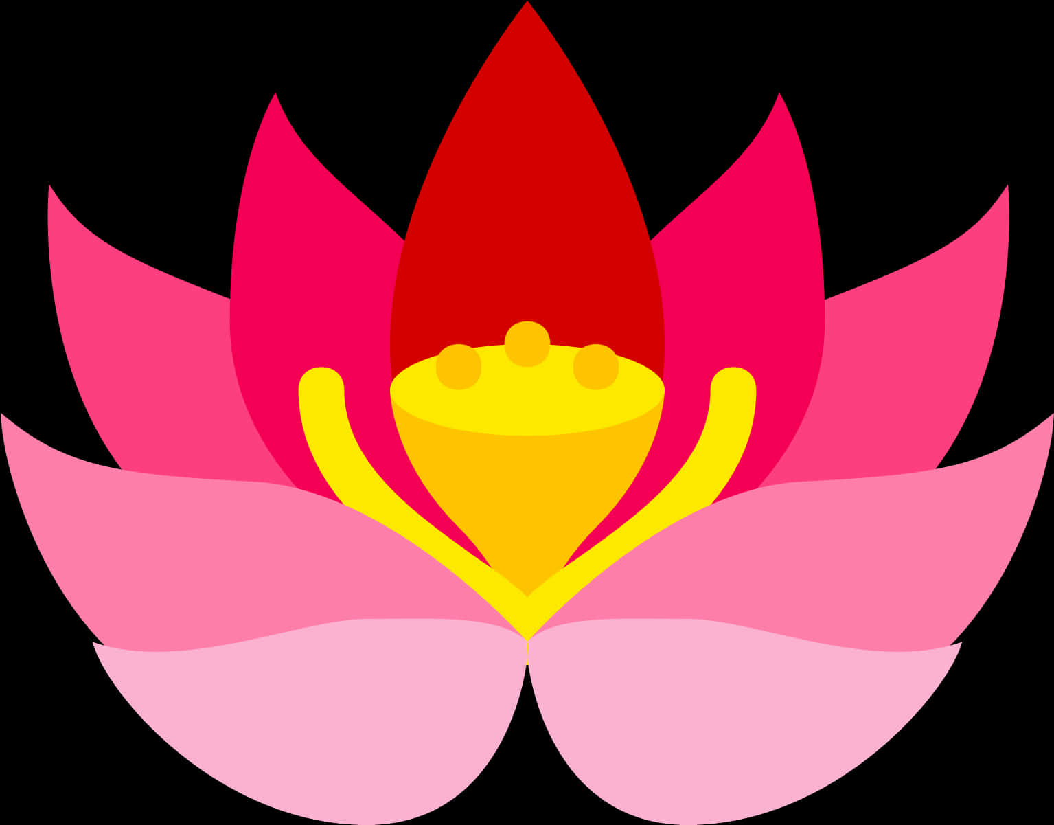 Stylized Lotus Flower Illustration PNG