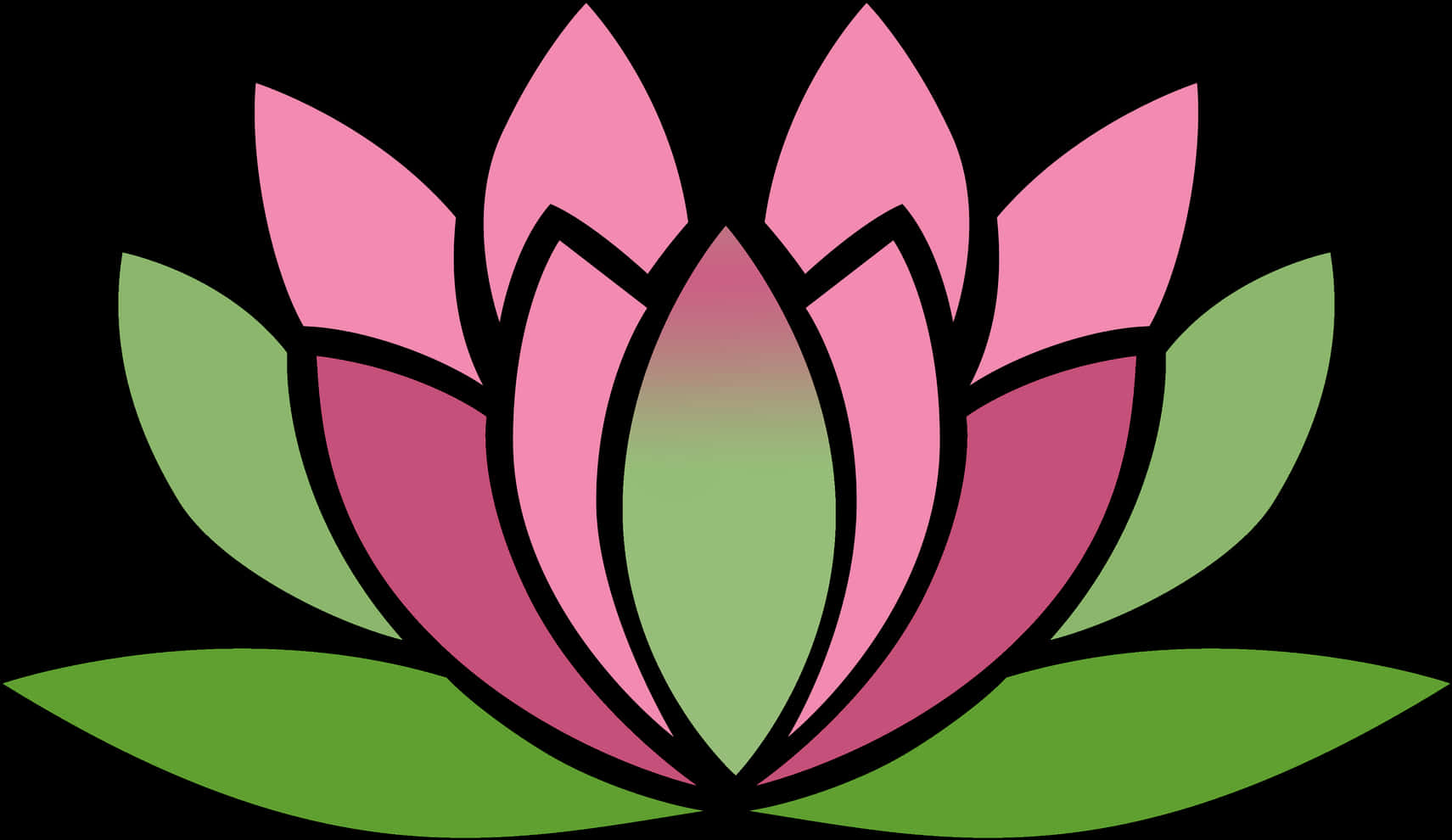 Stylized Lotus Flower Illustration PNG