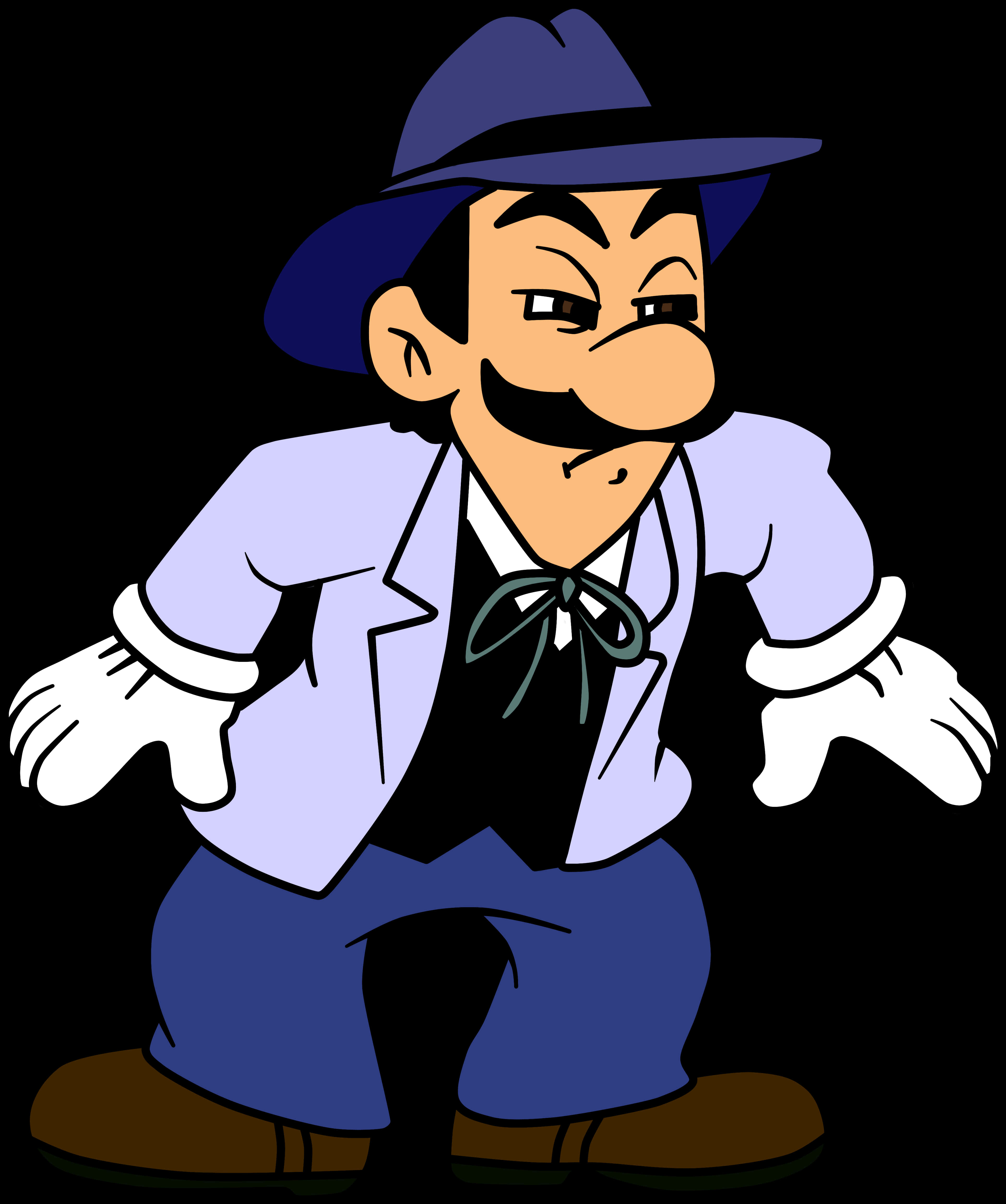 Stylized Luigi Mafia Look PNG