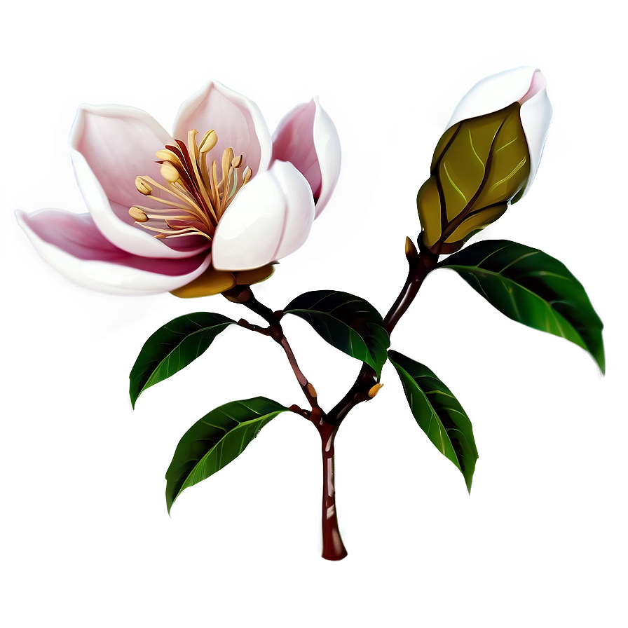 Stylized Magnolia Flower Png 06252024 PNG