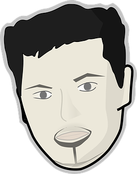 Stylized Male Face Vector PNG