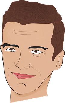 Stylized Male Face Vector Illustration PNG
