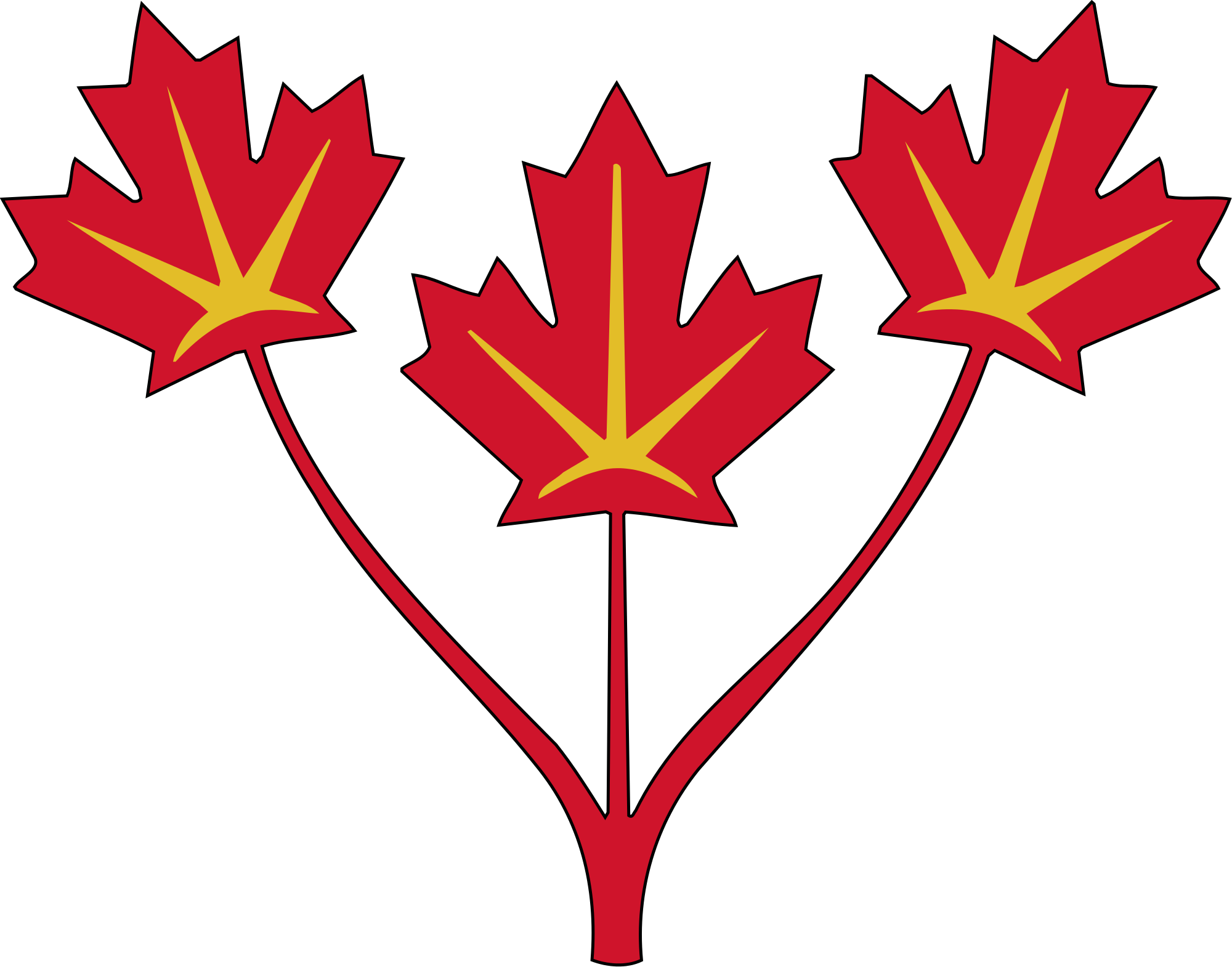 Stylized Maple Leaves Graphic PNG