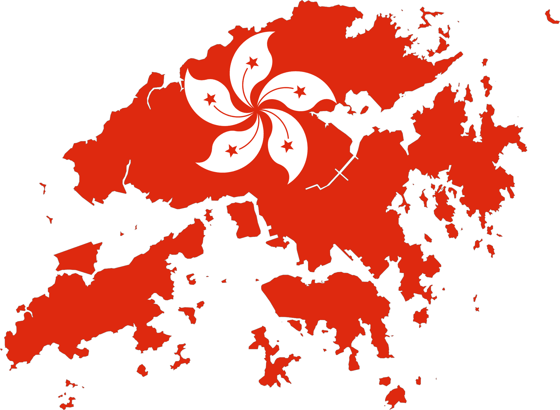 Stylized Mapof Hong Kongwith Floral Emblem PNG