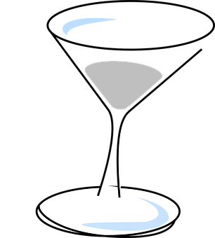 Stylized Martini Glass Graphic PNG
