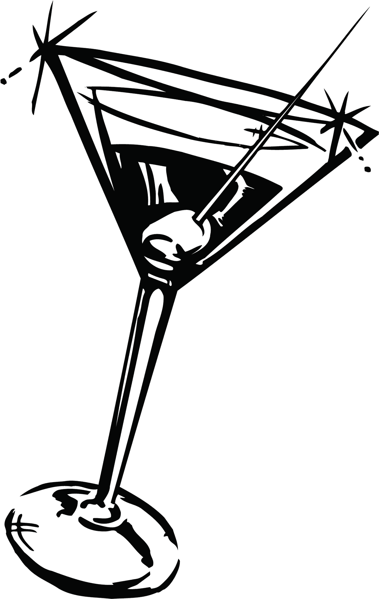Stylized Martini Glass Illustration PNG