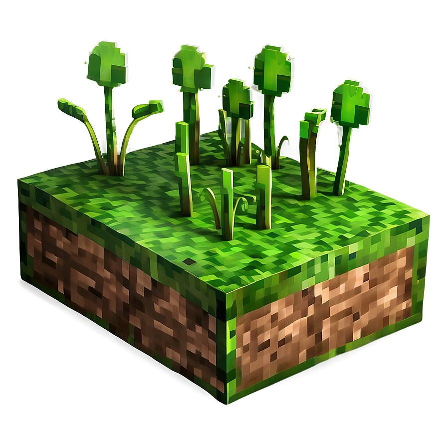 Download Stylized Minecraft Grass Block Png 49