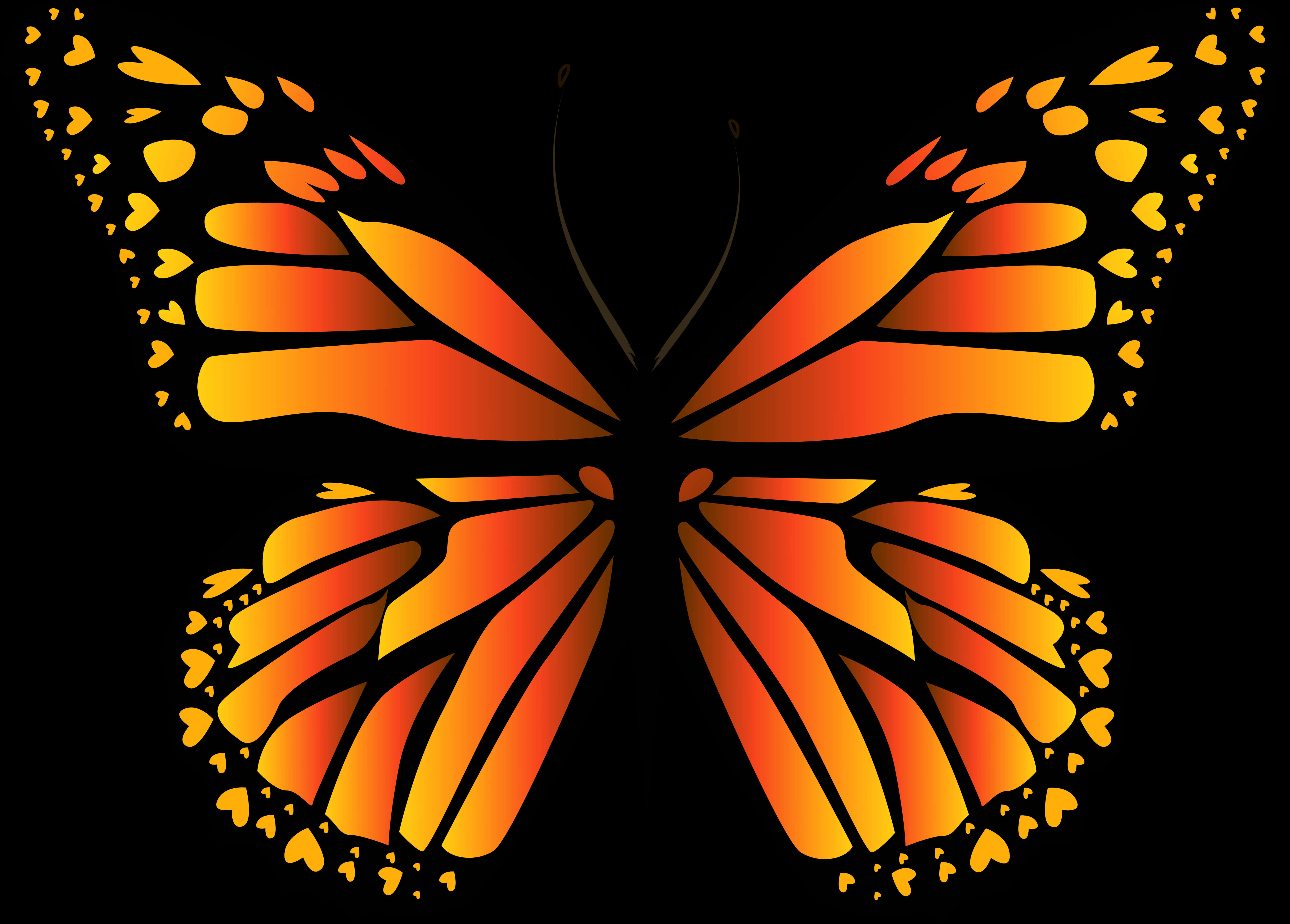 Stylized Monarch Butterfly Illustration PNG