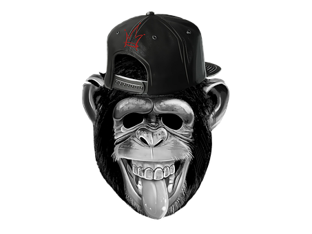 Stylized Monkeywith Cap PNG