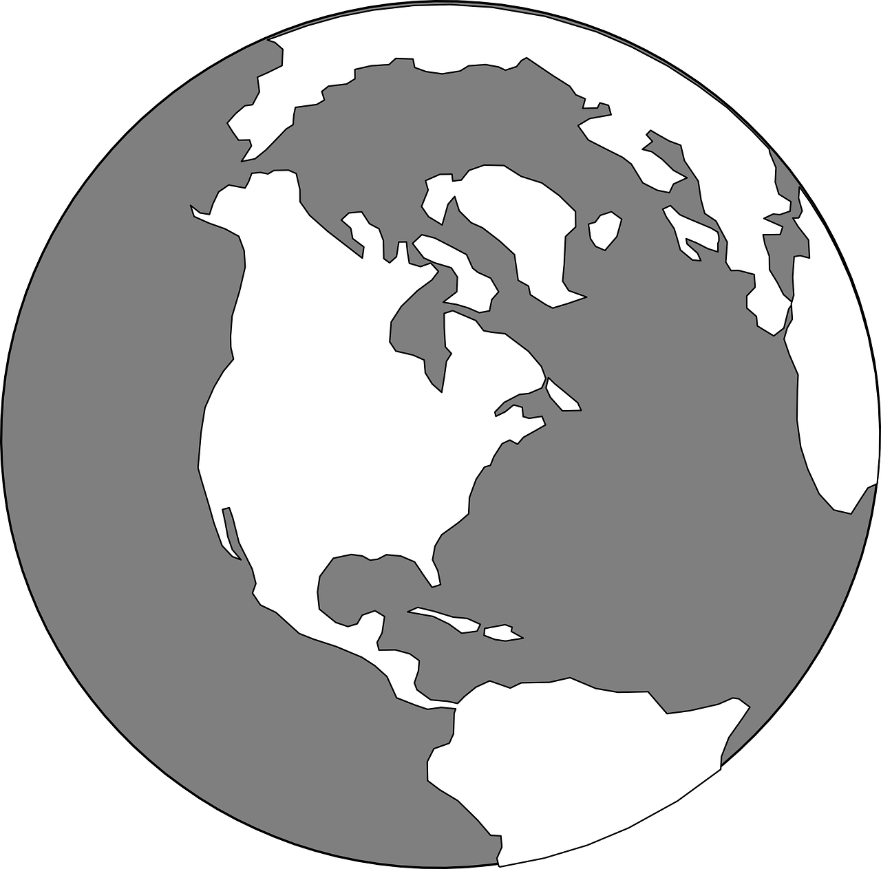 Stylized Monochrome Earth Clipart PNG