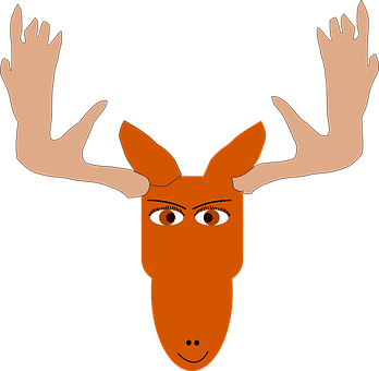 Stylized Moose Head Illustration PNG