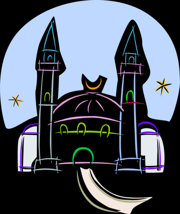 Stylized Mosque Illustration PNG