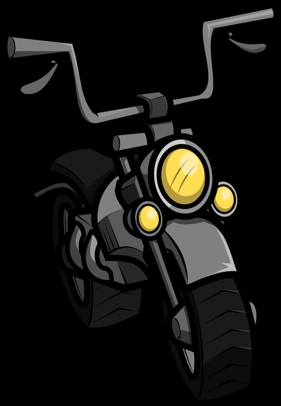 Stylized Motorcycle Illustration PNG