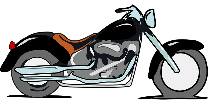 Stylized Motorcycle Vector Art PNG