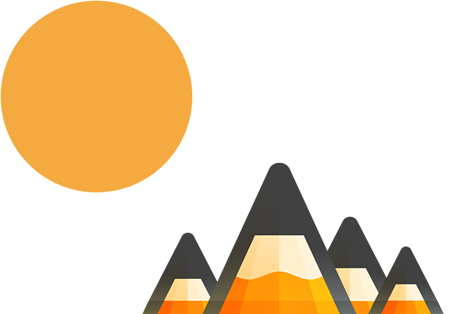 Stylized Mountain Landscape Vector PNG