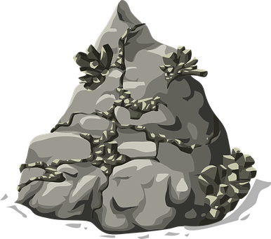 Stylized Mountain Rock Formation PNG