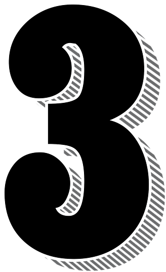 Stylized Number3 Graphic PNG