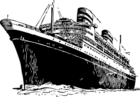 Stylized_ Ocean_ Liner_ Illustration PNG