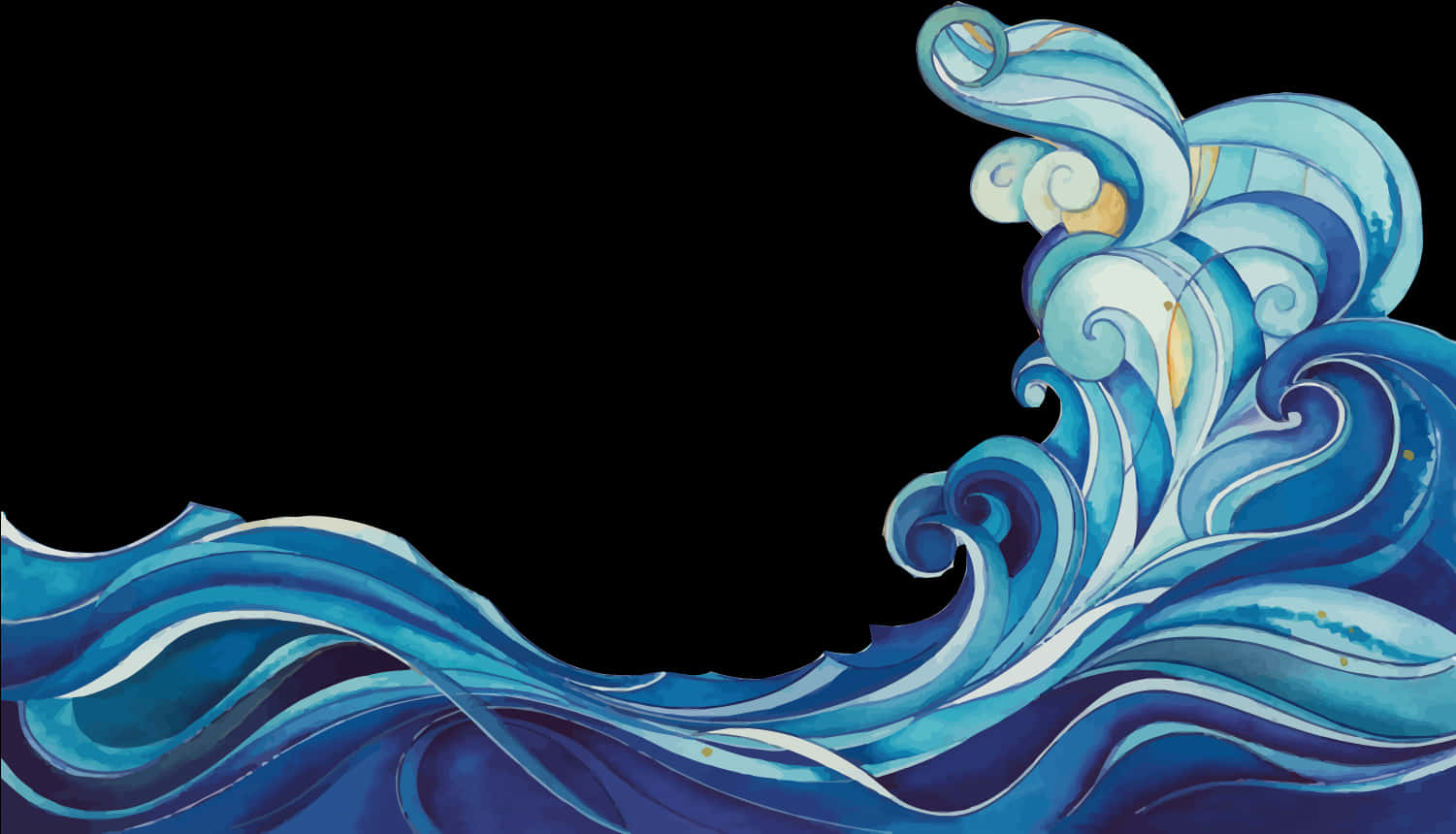 Stylized Ocean Wave Artwork PNG