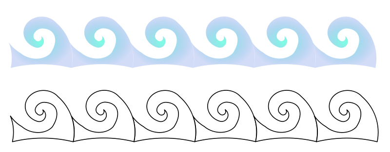 Stylized Ocean Waves Graphic PNG