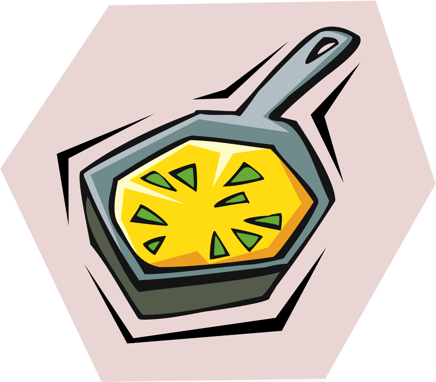 Stylized Omelettein Pan PNG