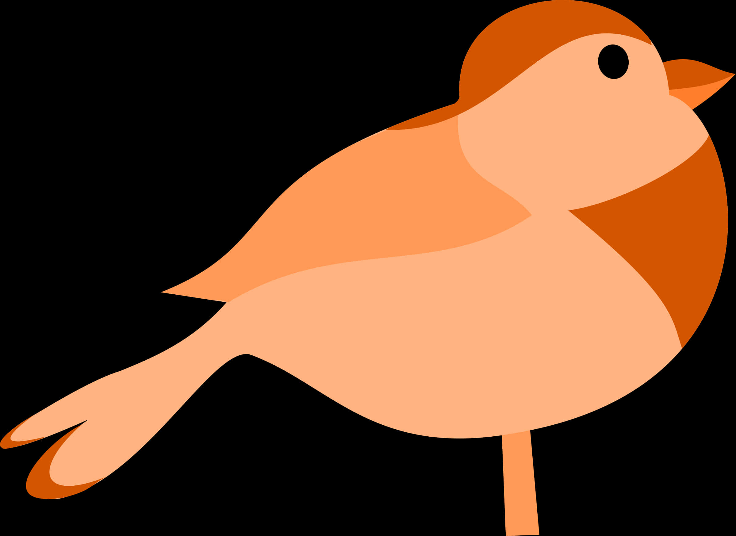 Stylized Orange Bird Illustration PNG
