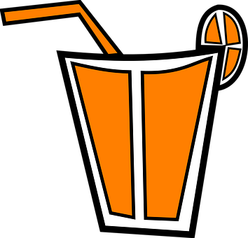 Stylized Orange Drink Graphic PNG