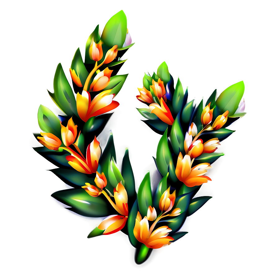 Download Stylized Orange Floral Png 06122024 | Wallpapers.com