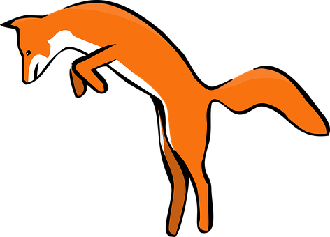 Stylized Orange Fox Art PNG