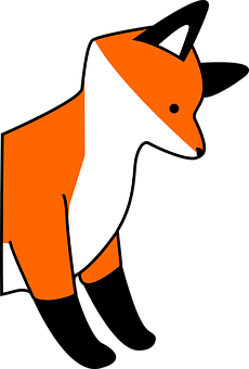 Stylized Orange Fox Graphic PNG