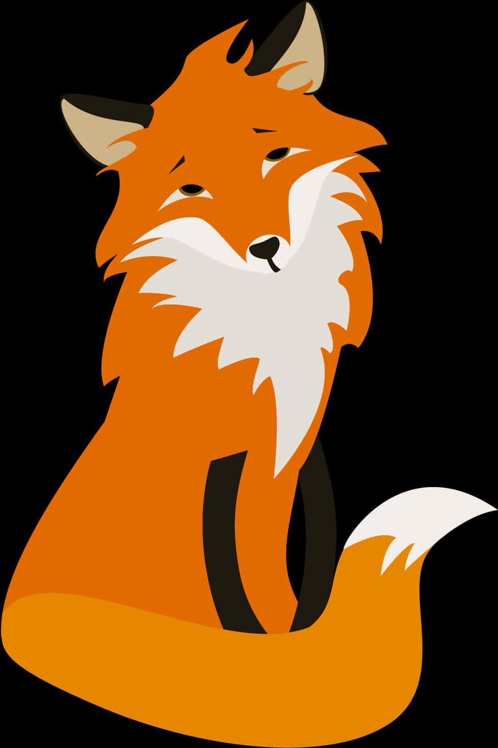 Stylized Orange Fox Illustration PNG