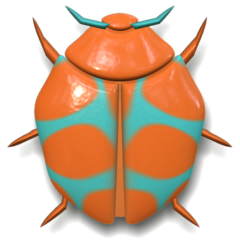 Stylized Orange Ladybug Illustration PNG