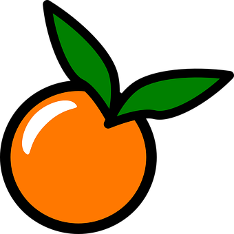 Stylized Orange Peach Vector PNG