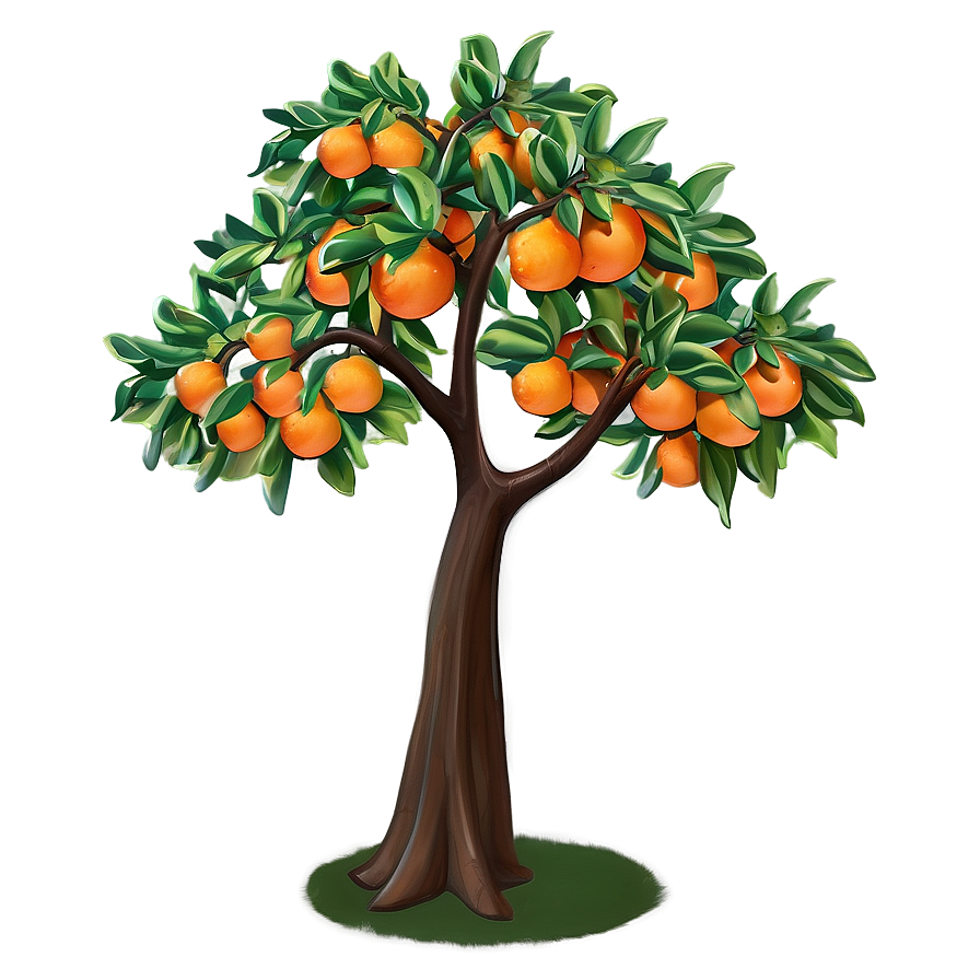Stylized Orange Tree Png 06132024 PNG