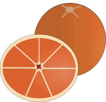 Stylized Orangeand Slice Graphic PNG