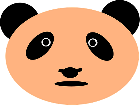 Stylized Panda Face Graphic PNG