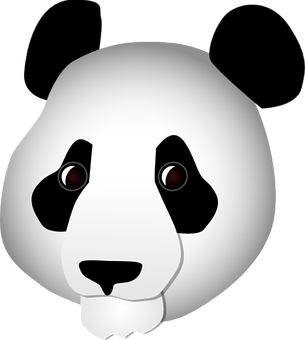 Stylized Panda Face Graphic PNG