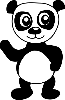 Stylized Panda Face Illusion PNG