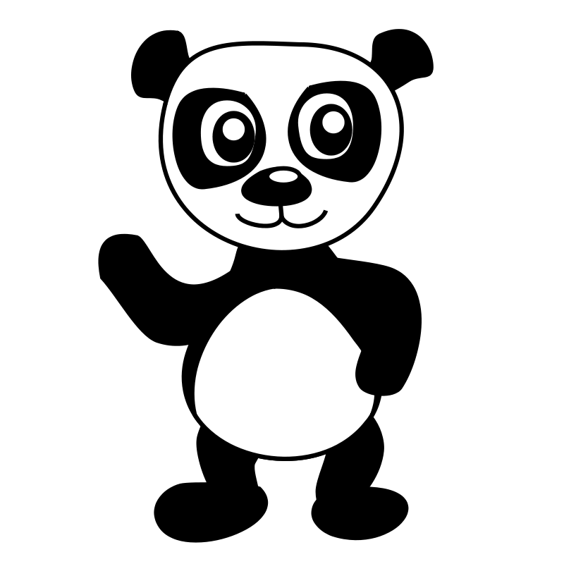 Stylized Panda Faceand Paw PNG