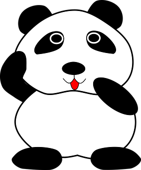 Stylized Panda Illustration PNG