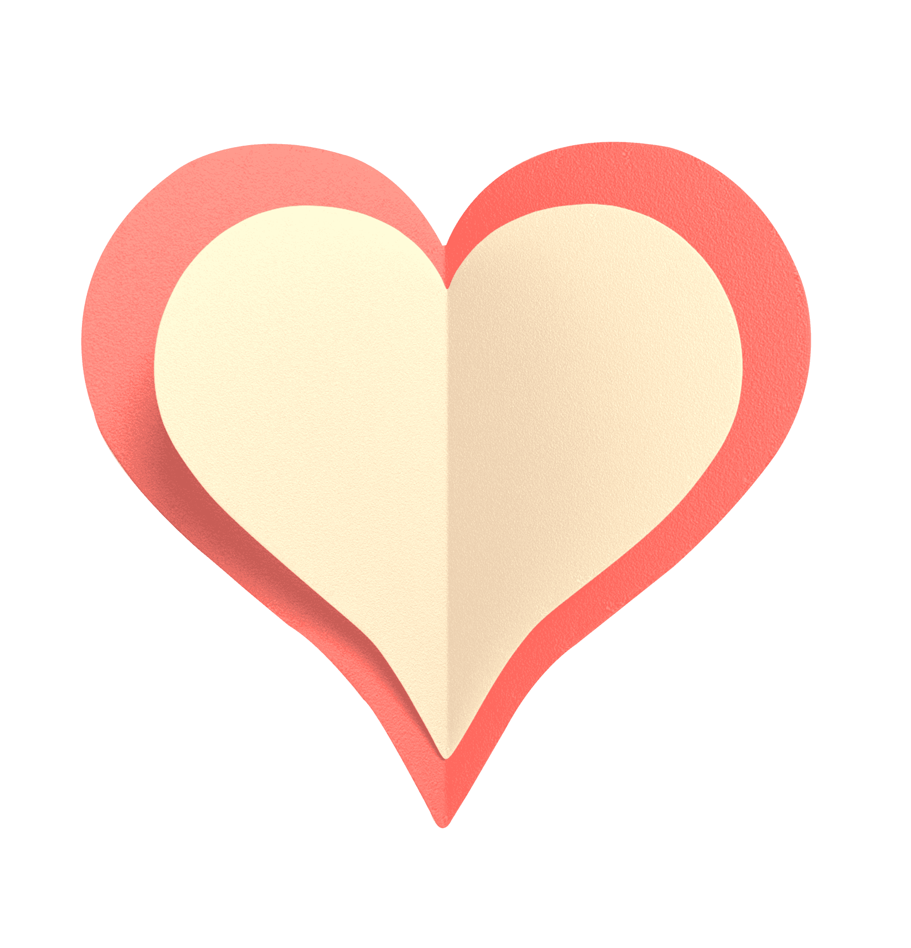 Stylized Paper Heart Graphic PNG